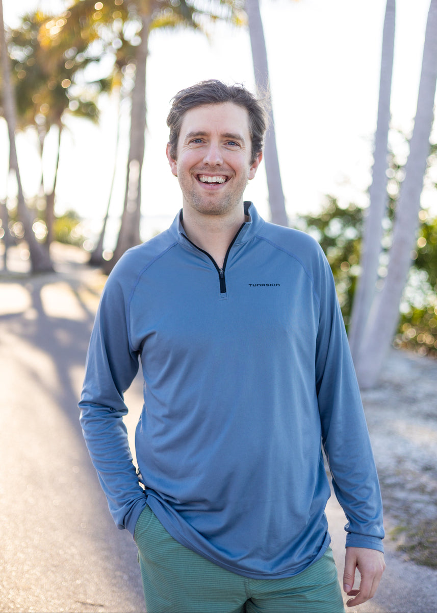 Echo Performance Quarter Zip | Charcoal – Tunaskin Aquatic Apparel