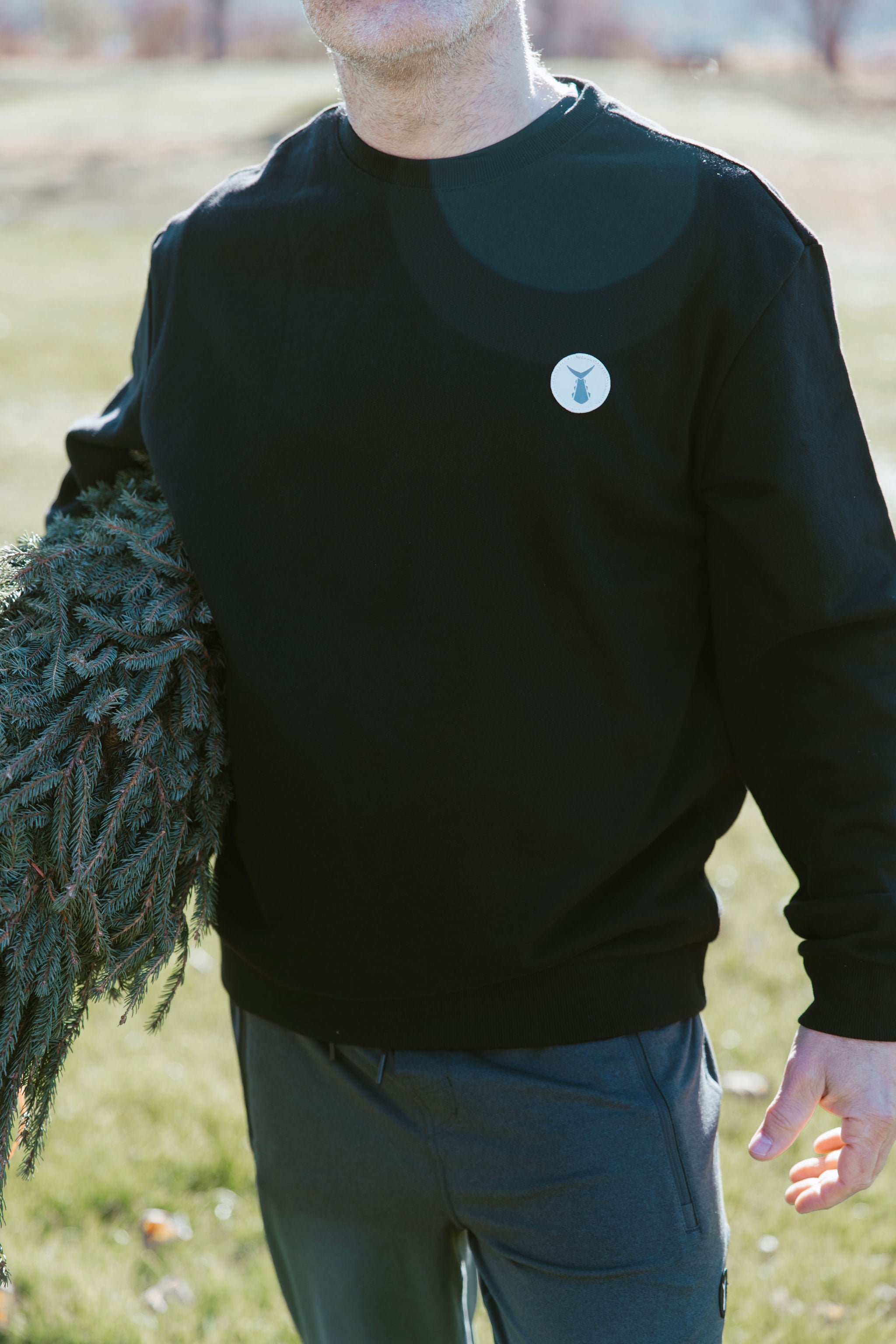 TSK Seaside Crew Sweatshirt | Black – Tunaskin Aquatic Apparel