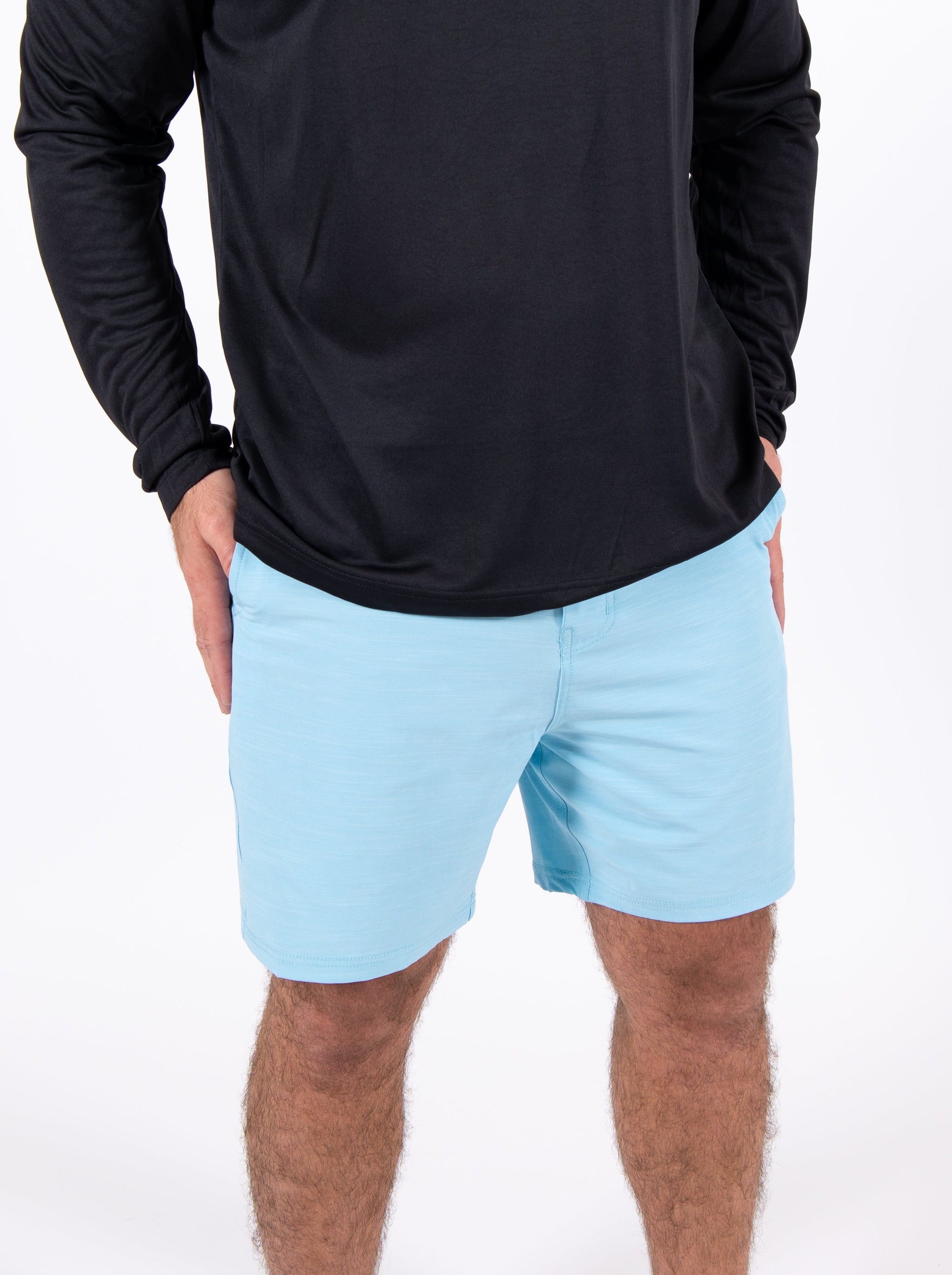Shoal Hybrid Short | Light Blue – Tunaskin Aquatic Apparel