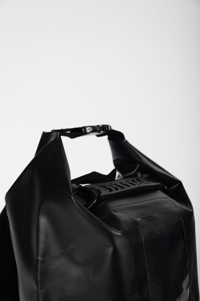 Tunaskin waterproof backpack dry bag in black.