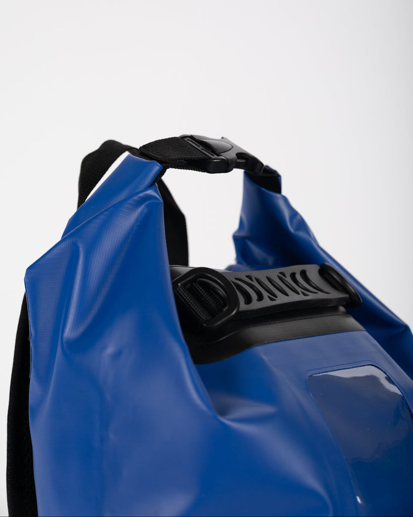 Tunaskin waterproof backpack dry bag in royal blue.