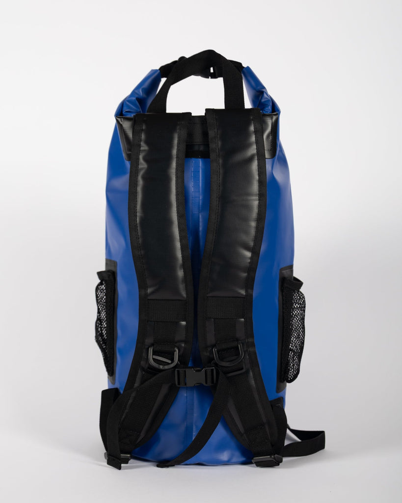 Tunaskin waterproof backpack dry bag in royal blue.