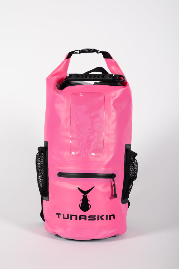 Tunaskin waterproof backpack dry bag in hot pink