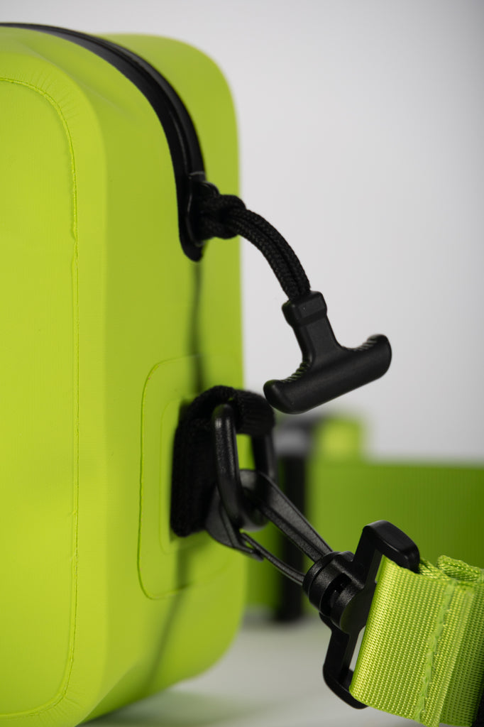lime green tunaskin crossbody board bag