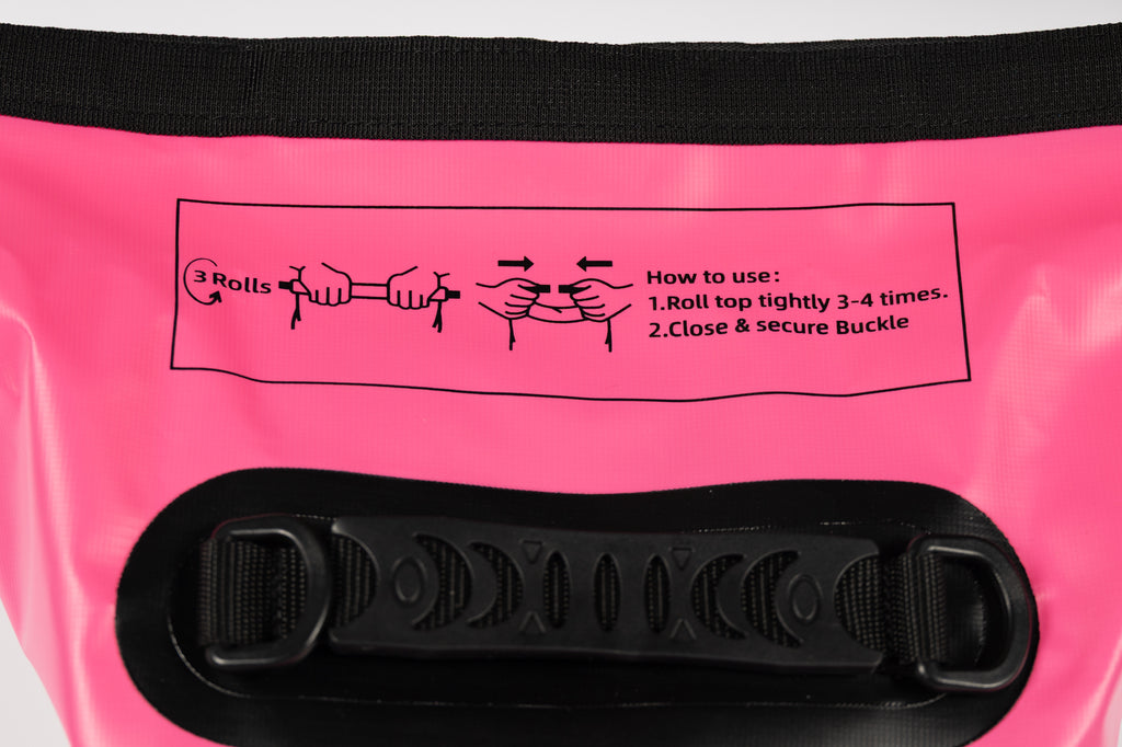Tunaskin waterproof backpack dry bag in hot pink