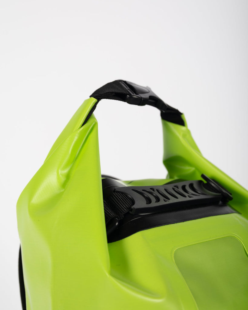 Tunaskin waterproof backpack dry bag in lime.