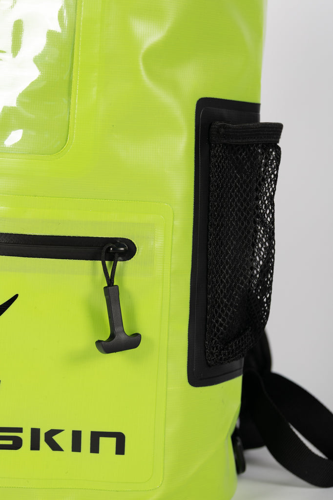 Tunaskin waterproof backpack dry bag in lime.
